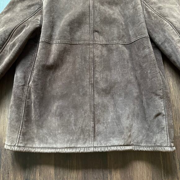 Gallery Brown Suede Coat w/ Faux Fur Lining & Trim – Women’s Large - Picture 5 of 7